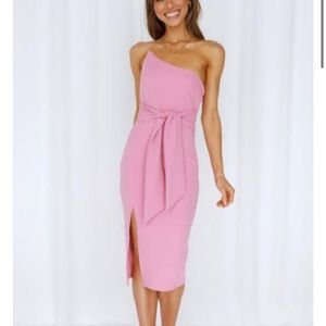 Hello Molly Not Like Other Girls Midi Dress Bubblegum Pink (M)